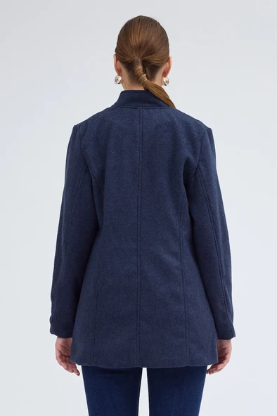 Tasarım Yaka Kısa Boy Kaşe Kaban - 8