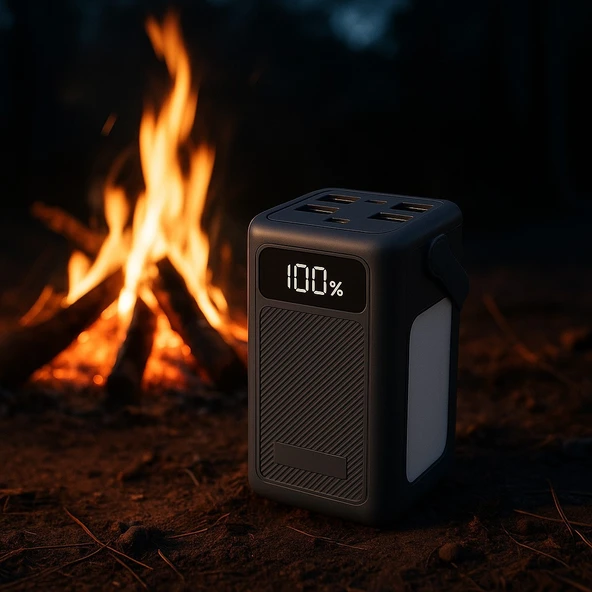 50.000 mAh Taşınabilir Powerbank  22.5W Hızlı Şarj, Çoklu USB & Type-C Çıkışlı, LED Işıklı, Dijital Ekranlı - 3
