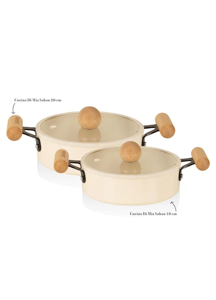 The Mia Cucina Di Mia İndüksiyon Tabanlı Seramik Sahan Seti 4 Parça - Resim 2