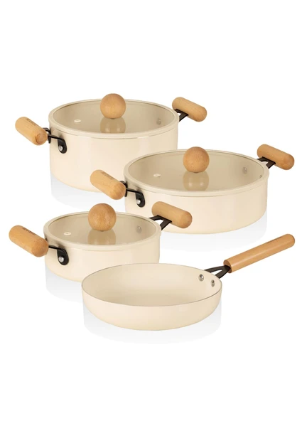 The Mia Cucina Di Mia İndüksiyon Tabanlı Seramik Tencere Tava Seti 7 Parça ürün görseli