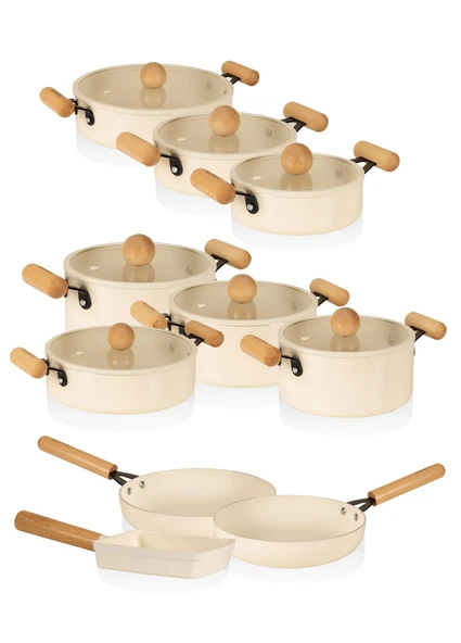 The Mia Cucina Di Mia İndüksiyon Tabanlı Seramik Tencere Seti 17 Parça ürün görseli