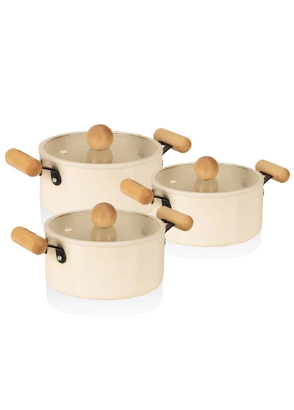 The Mia Cucina Di Mia İndüksiyon Tabanlı Seramik Tencere Seti 6 Parça ürün görseli 1