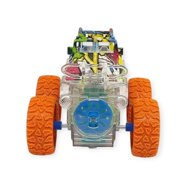Sürtmeli Işıklı Off-Road Aracı  - 7310 - Turuncu - Resim 3