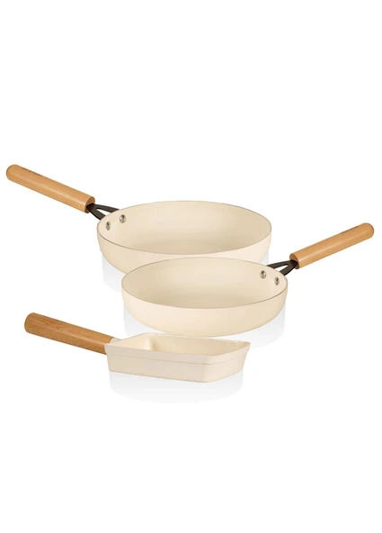 The Mia Cucina Di Mia İndüksiyon Tabanlı Seramik Tava Seti 3 Parça ürün görseli