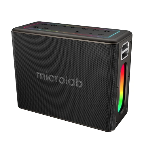 MICROLAB M60 Vega, 100W, Tasinabilir, BT/USB/AUX/TF/Type-C, RGB Isikli, 15000mAh Batarya, 2adet Mikrofon, Karaoke/Parti, Bluetooth Speaker, ürün görseli