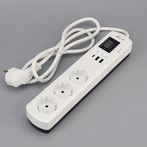 JIUJI Akım ve Voltaj Korumalı Uzatmalı Çoklu Priz 16A Voltaj ve Akım Koruma Prizi 1,5 Metre - 2