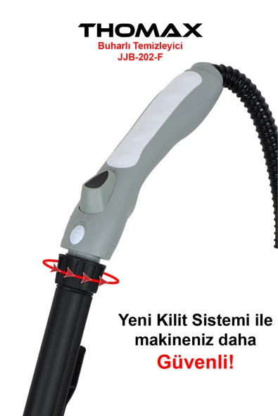 THOMAX Çok Fonksiyonlu Buharlı Temizleyici Buharlı Temizlik 2000 Watt 1.9lt - Resim 8