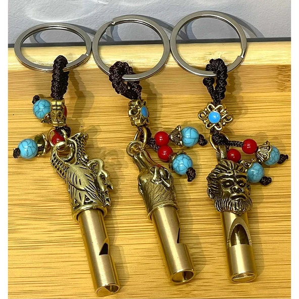 Metal Figürlü Düdük Anahtarlık - Resim 2