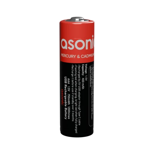ASONIC PL400, AAA, Sarjli Pil, 1.5Volt, 400mAh/750mwh, Type-C ile Kolay Sarj,  2 li Paket USB To Type-C Kablo Hediye - Resim 2