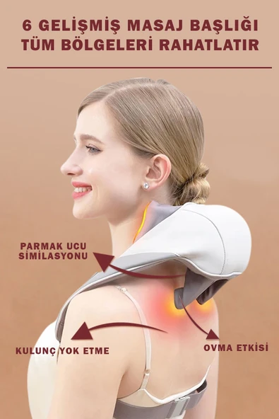 THOMAX Ovmalı Masaj Aleti Boyun Sırt Bel Dayanıklı Şarjlı Gelişmiş Masaj Aleti ürün görseli