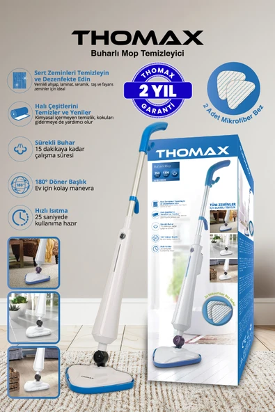 THOMAX Antibakteriyel Buharlı Temizleyici Yüksek Buhar Basınçlı Mop ürün görseli