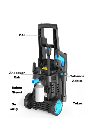 THOMAX Yüksek Basınçlı Yıkama Makinesi Araç Yıkama Oto Yıkama 1400w - Resim 5