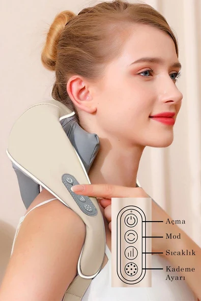 THOMAX Ovmalı Masaj Aleti Boyun Sırt Bel Dayanıklı Şarjlı Gelişmiş Masaj Aleti - Resim 5