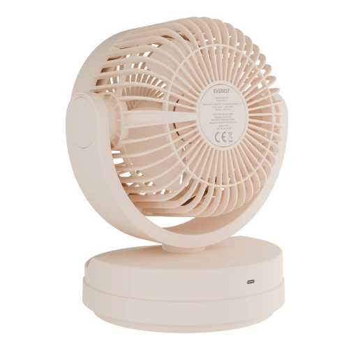 EVEREST EFN-509, KREM, 3 Kademeli Hiz, 17,5cm 3 Kanat Pervane ve Çerçeve, Masaüstü, USB Vantilatör - 2
