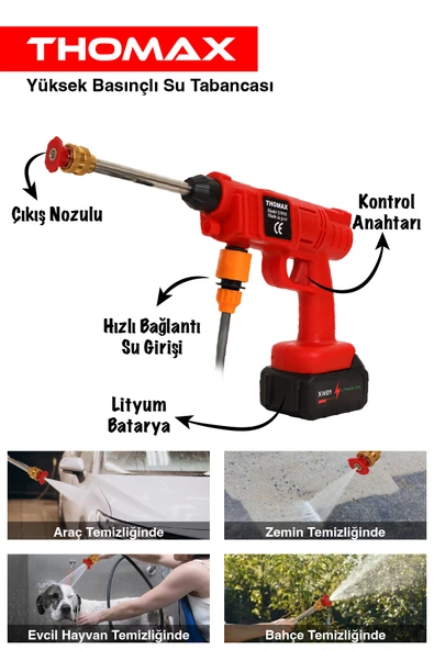 THOMAX Yüksek Basınçlı Araç Yıkama Makinesi Ve İlaçlama Makinesi - Resim 5