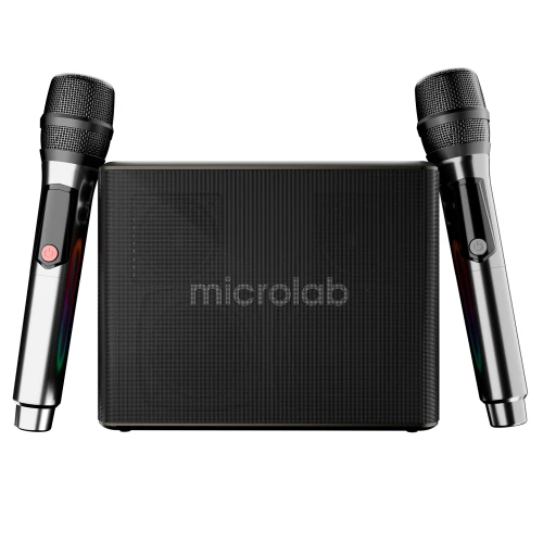 MICROLAB M60 Vega, 100W, Tasinabilir, BT/USB/AUX/TF/Type-C, RGB Isikli, 15000mAh Batarya, 2adet Mikrofon, Karaoke/Parti, Bluetooth Speaker, - Resim 2