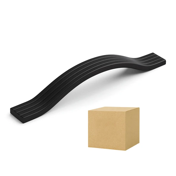 Akasya Siyah Metal 128 mm 10lu Set Mobilya Kulpu Çizgili Model Dayanıklı Uzun Ömürlü Modern Tasarım ürün görseli