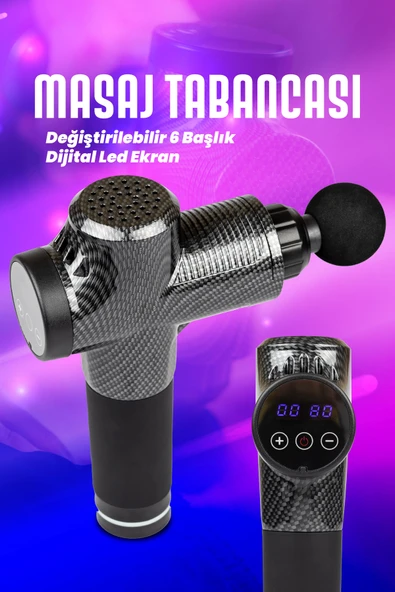 THOMAX Masaj Tabancası 6 Başlıklı Profesyonel Masaj Aleti - Resim 4