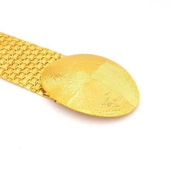 Altın Kaplama Kemer Desenli Tokalı Model-KMR-117 - Resim 2