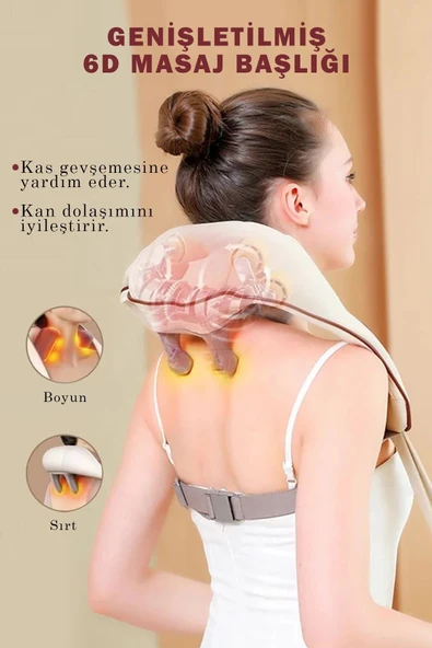 THOMAX Ovmalı Masaj Aleti Boyun Sırt Bel Dayanıklı Şarjlı Gelişmiş Masaj Aleti - Resim 2