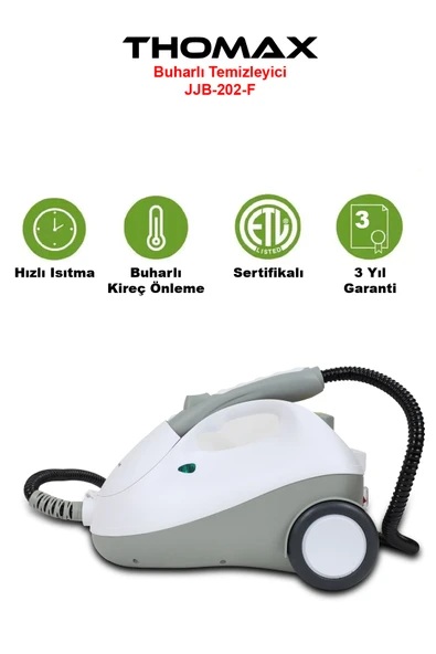 THOMAX Çok Fonksiyonlu Buharlı Temizleyici Buharlı Temizlik 2000 Watt 1.9lt - Resim 5