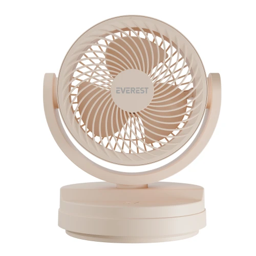 EVEREST EFN-509, KREM, 3 Kademeli Hiz, 17,5cm 3 Kanat Pervane ve Çerçeve, Masaüstü, USB Vantilatör