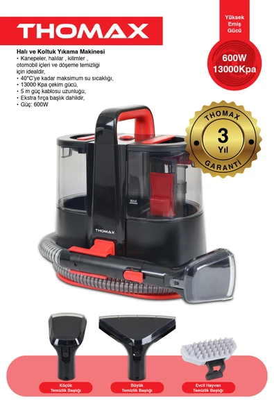 THOMAX Koltuk Halı Yıkama Ve Leke Çıkartma Makinesi - Resim 2