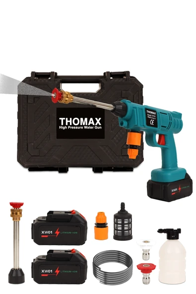 THOMAX Şarjlı Ve Yüksek Basınçlı Oto Yıkama Makinesi Ve Sulama Tabancası Bahçe Yıkama Makinesi - Resim 2