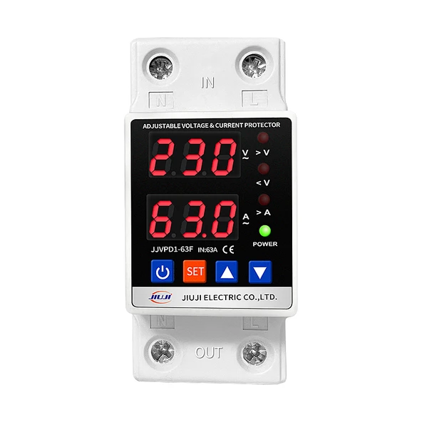 JIUJI Voltaj ve Akım Koruma Rölesi Monofaz 63A