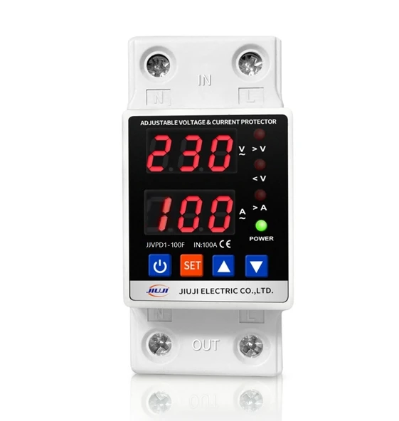 JIUJI Voltaj ve Akım Koruma Rölesi Monofaz 100A