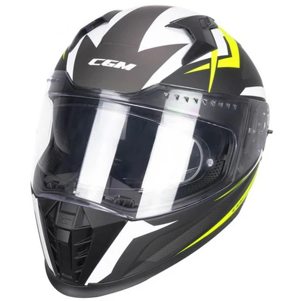 CGM 311G BLAST SPORT KAPALI KASK Mat Siyah-Sarı M - Resim 2