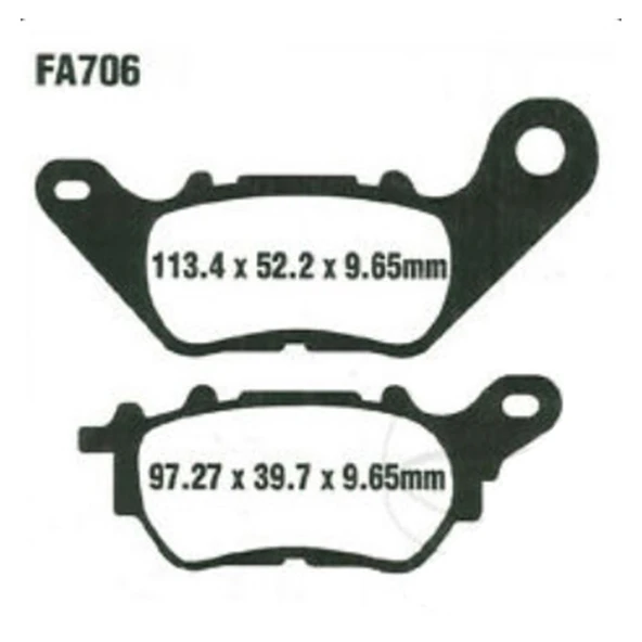 EBC SFA706 YAMAHA XMAX 125 - XMAX300 ARKA FREN BALATASI ürün görseli 1