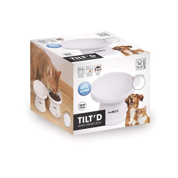 M-Pets Tilt'd Raised Ceramic Bowl 150 ml ürün görseli