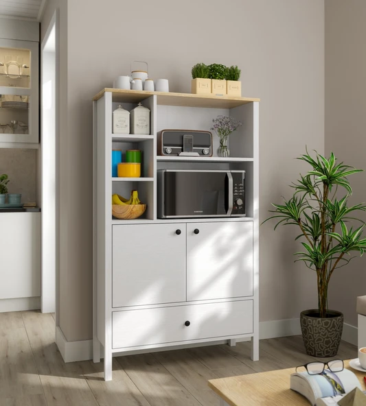 Hunerika Kairo çok amaçlı dolap-Wood Beyaz-Minifiks Bağlantılı