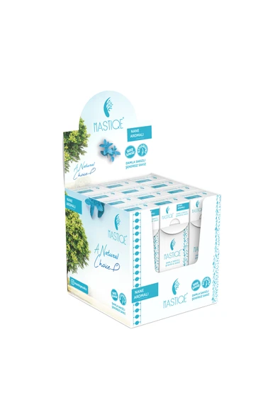 Mastiqe Doğal Nane Aromalı Damla Sakızlı Şekersiz Sakız 20 Grx12 Adet - Resim 5