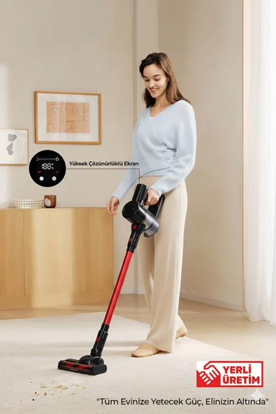 HIKİNG Serisi Şarjlı Dikey Süpürge Siyah