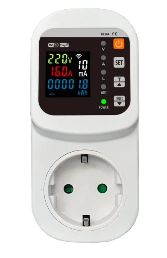 JIUJI Kaçak Akım Voltaj ve Akım Korumalı Akıllı Priz 16A WiFi Akıllı Priz