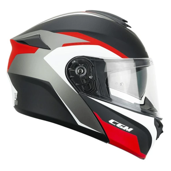 CGM 568G BER DRESDA ÇENE AÇILIR MOTOSİKLET KASKI KIRMIZI-SİYAH / S ürün görseli