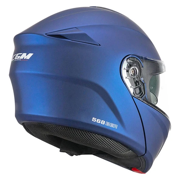 CGM 568A BER MONO ÇENE AÇILIR MOTOSİKLET KASKI MAVİ  / L - Resim 3