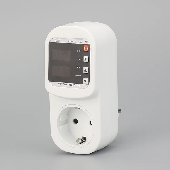 JIUJI Akım ve Voltaj Korumalı Priz 16A Ayarlanabilir Voltaj ve Akım Koruma Prizi - 2