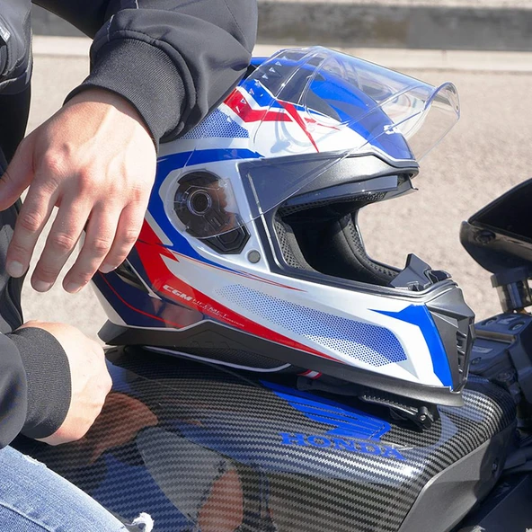 CGM 311G BLAST SPORT KAPALI KASK Beyaz-Mavi M - Resim 4