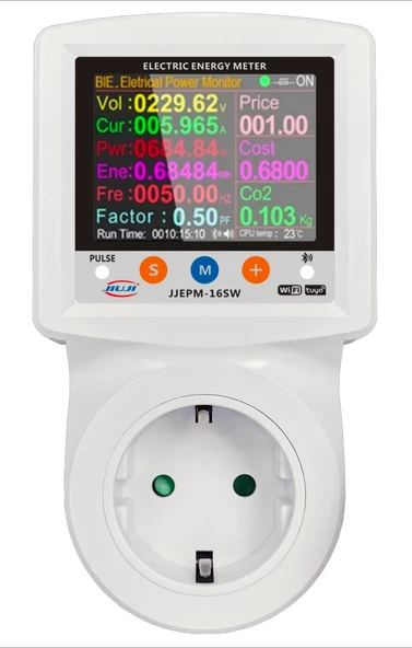 JIUJI Akım ve Voltaj Korumalı Akıllı Priz 16A WiFi Akıllı Priz