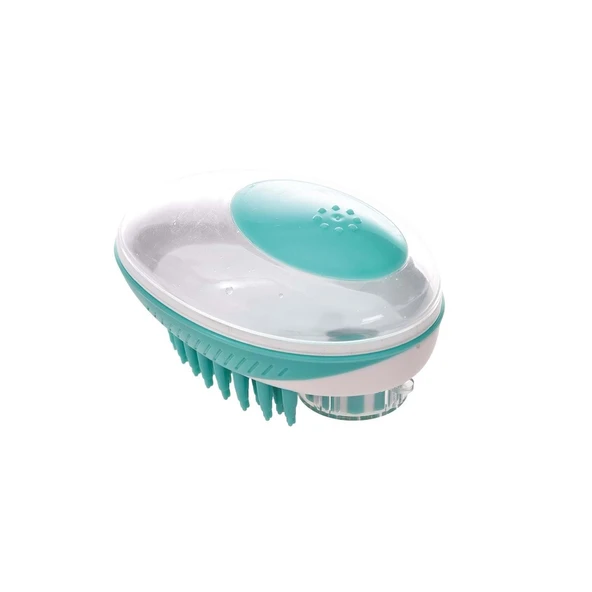 M-Pets Şampuan Hazneli Yıkama Ve Masaj Fırçası Yeşil ürün görseli