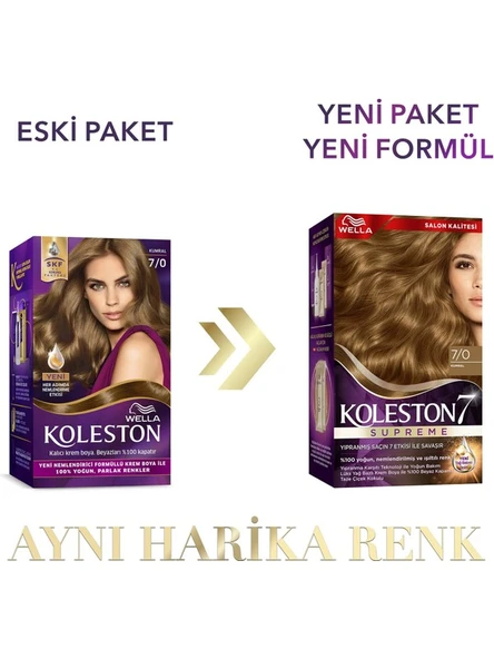 Koleston Saç Boyası Supreme Kit 7/0 Kumral - Resim 4