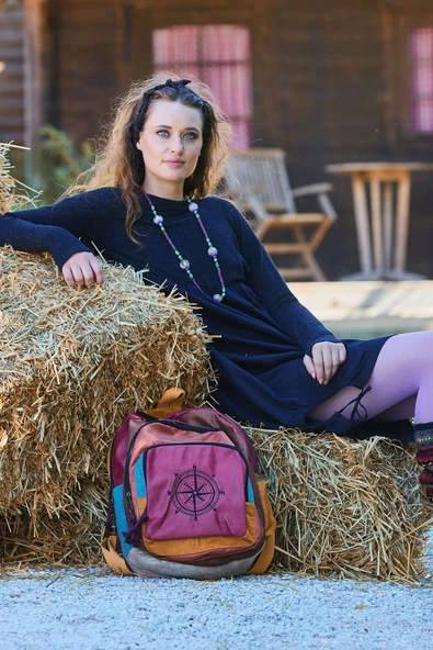 Bisiklet Yaka Cepli Parmak Geçmeli Kışlık Elbise - Resim 7