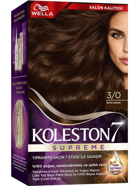 Koleston Saç Boyası Supreme Kit 3/0 Koyu Kahve - Resim 3