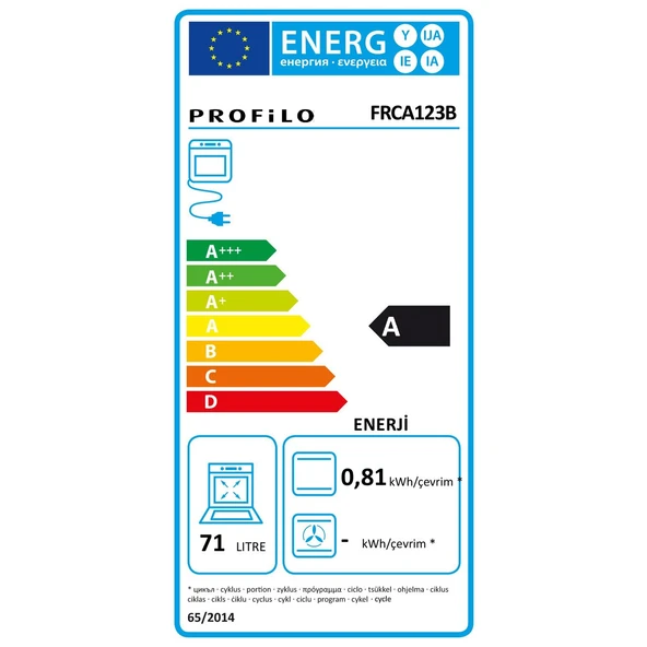 Profilo FRCA123B A Enerji Sınıfı 4 Programlı 71 Lt Beyaz Ankastre Fırın - Resim 5