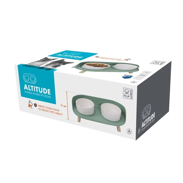 M-Pets Altitude Double Raised Pet Bowl 2x450ml - Resim 3