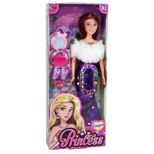 Renk Değiştiren Prenses Bebek 30 cm - 66772 - Mor - Resim 2
