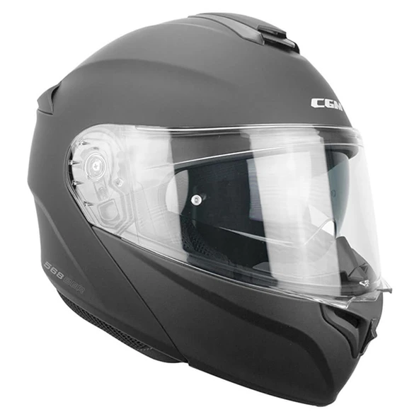 CGM 568A BER MONO ÇENE AÇILIR MOTOSİKLET KASKI SİYAH / XL - Resim 2